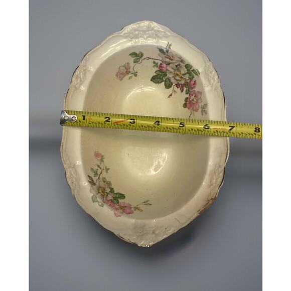 VTG 1940s TS&T Vegetable Bowl Modern Farmhouse Cottagecore Primitive Centerpiece - Picture 4 of 15